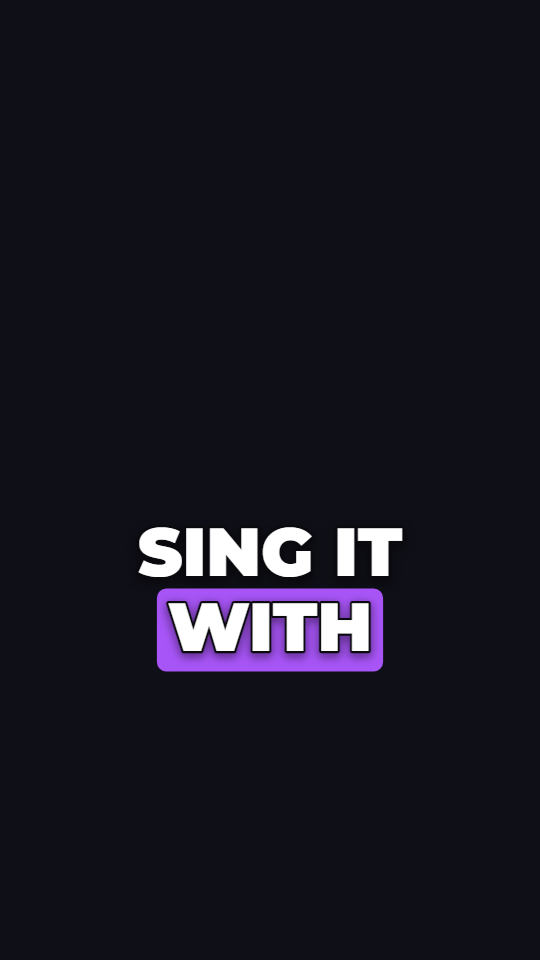 Karaoke captions — the words “SING IT WITH ME” burned into a 9:16 video frame